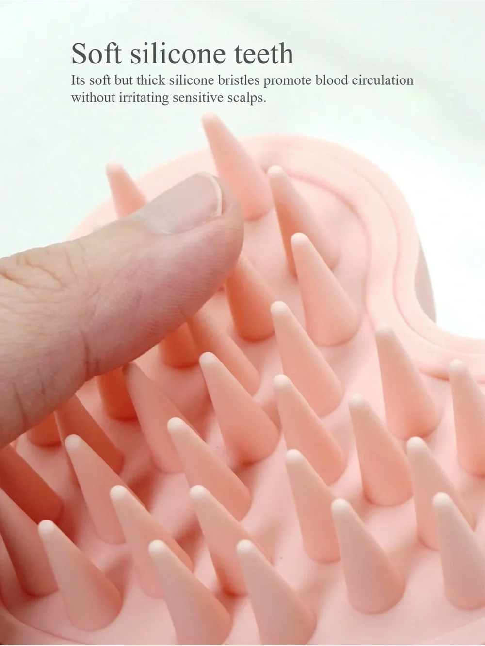 Pink Heart Silicone Scalp Massager Brush New